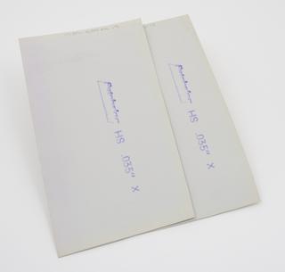 Two specimens of unused stereo moulding flong