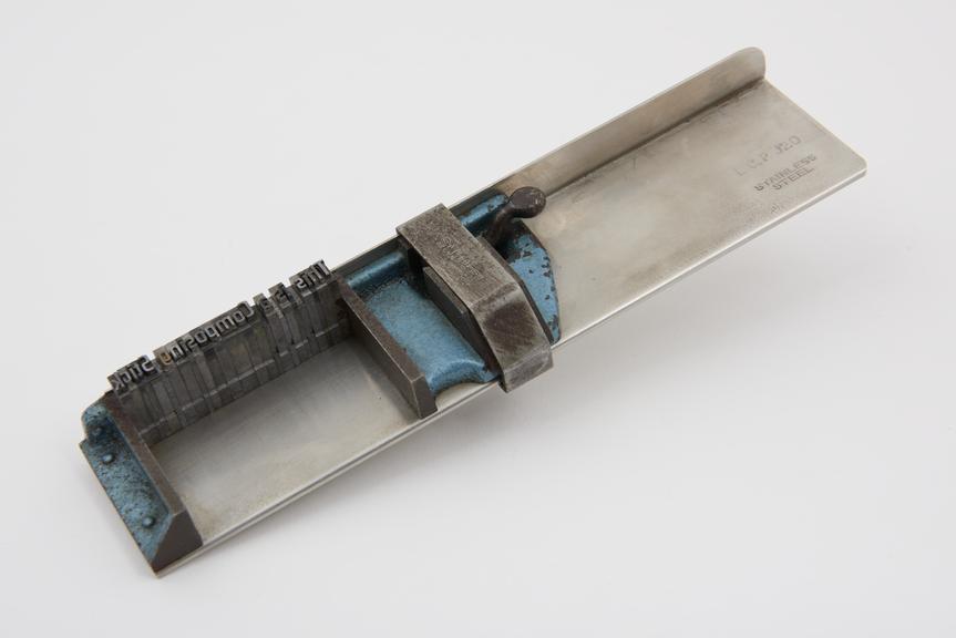 Composing stick from London College of Printing, late 70's