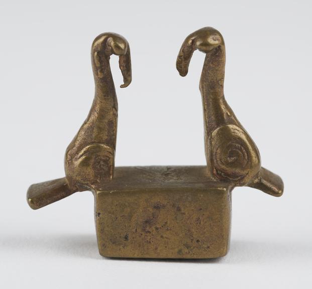 One of 84 Ashanti  brass weights in the form of two birds