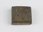 One of 84 Ashanti  brass weights in the form of a square tablet