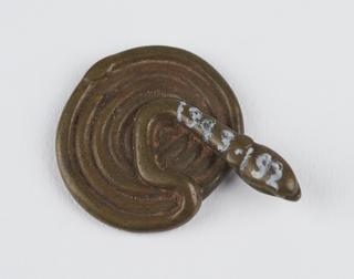 Ashanti weight in the form of a coiled snake