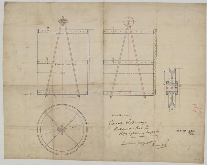 Collection of engineering drawings of ropeway systems