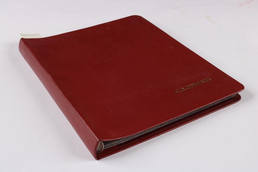 A hardback folder engraved ‘C.E. Strong’