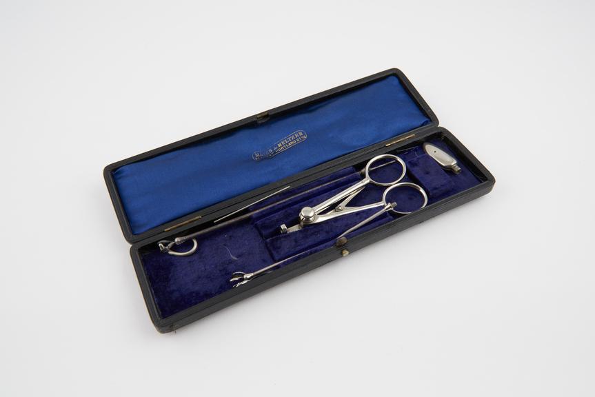 Set of Durham's laryngeal forceps, nickel plated metal