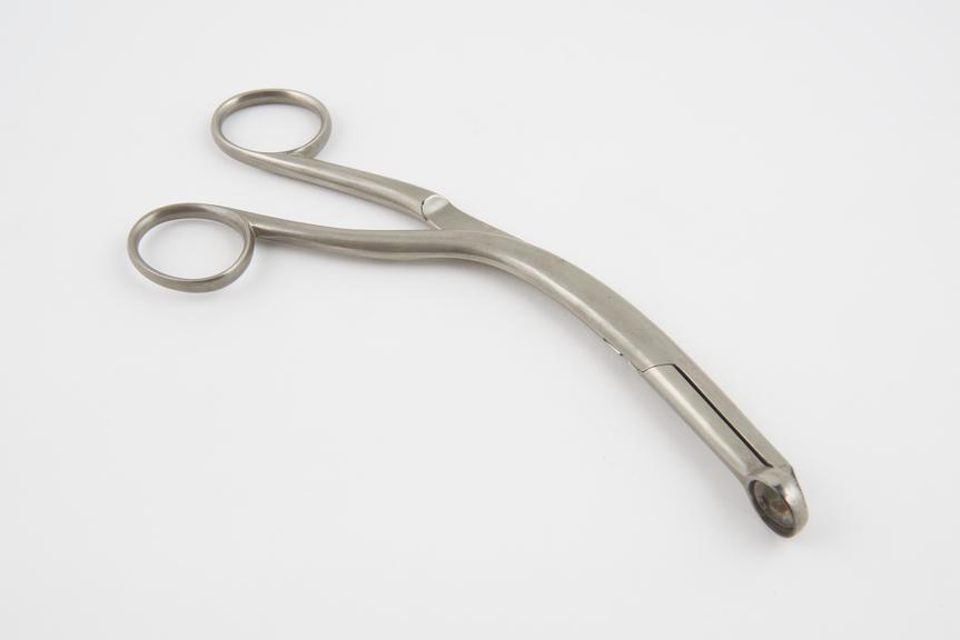 Tonsil punch, possibly Tilley's, steel, nickel plated, 1881-1920