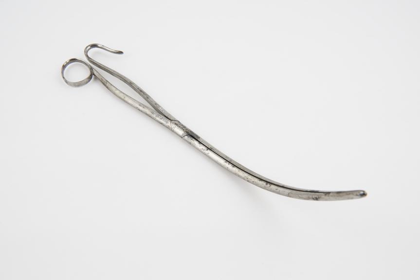 Laryngeal forceps, steel, by Coxeter of London, mid 19th century