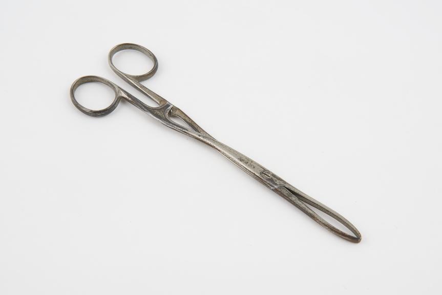 Rutherford Morrison peritoneum forceps, steel, plated, by R