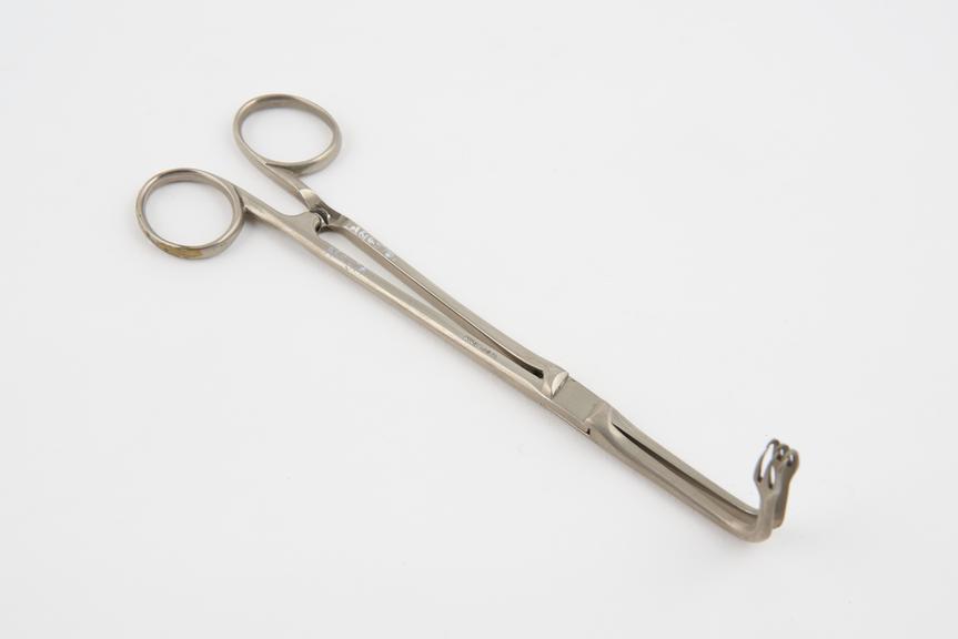 Sinclair White's peritoneum forceps, steel, nickel-plated