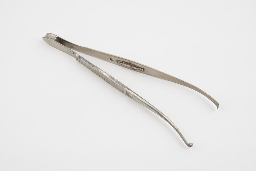 Haemorrhoidal forceps, vulsellum, steel, nickel-plated