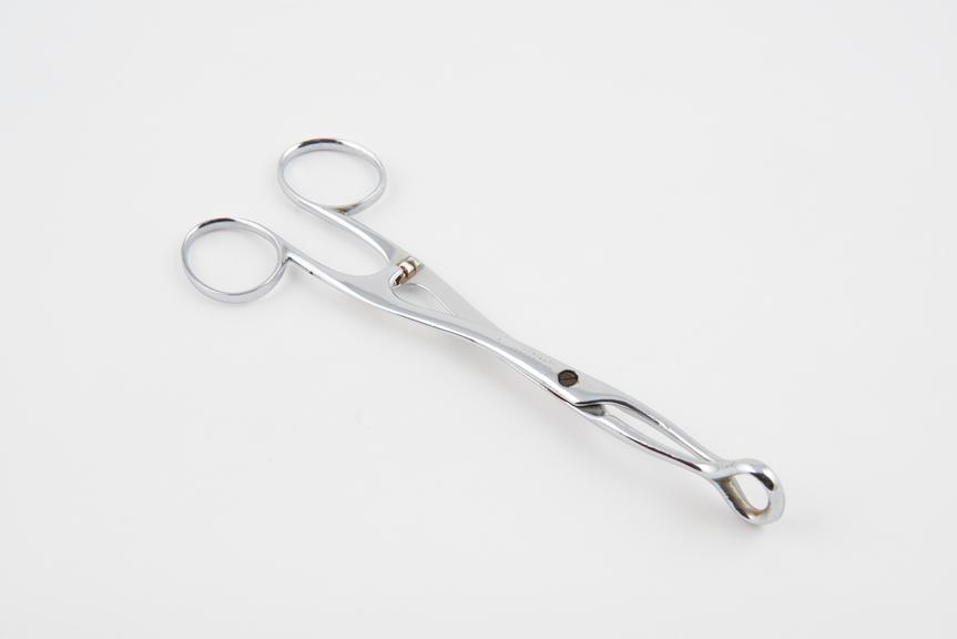 Haemorrhoidal forceps, fenestrated, plated steel