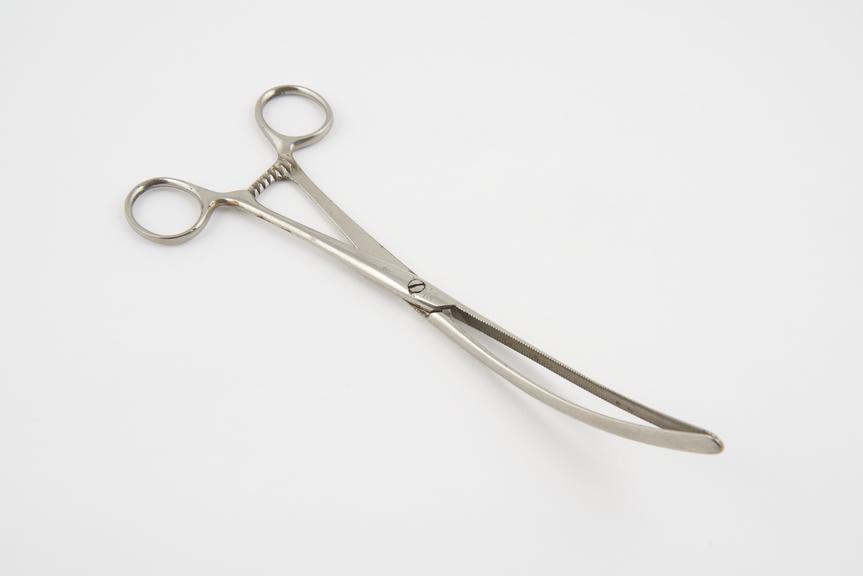 Intestinal clamp forceps, steel, plated, probably British