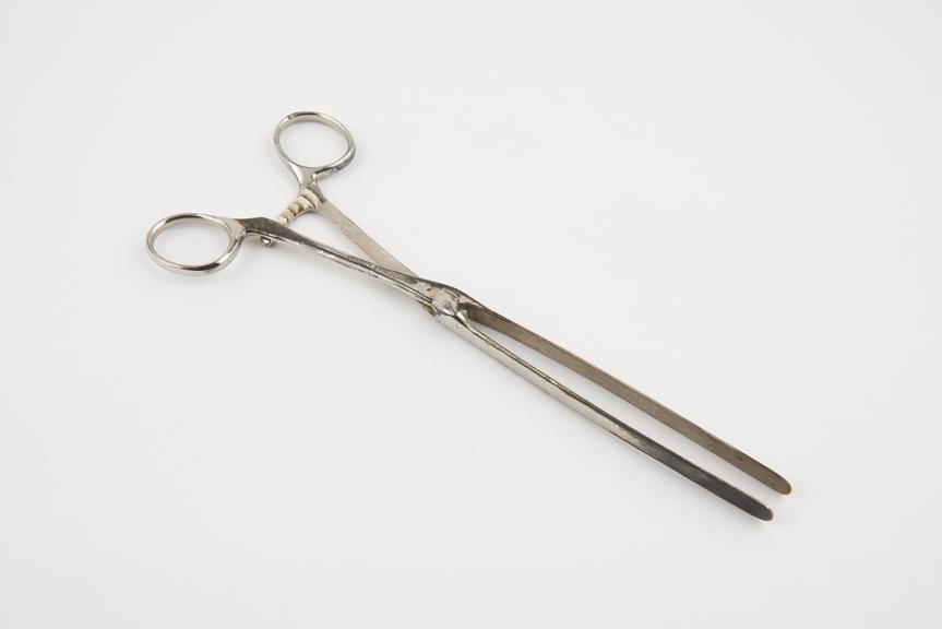 Intestinal clamp forceps, straight, nickel-plated