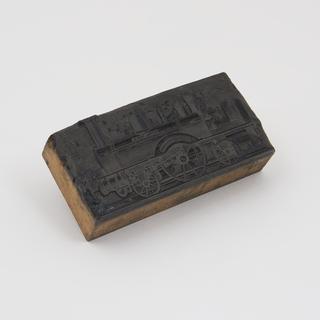 Engraved Wooden Block, Depicting Toy Locomotive, 1867-1900