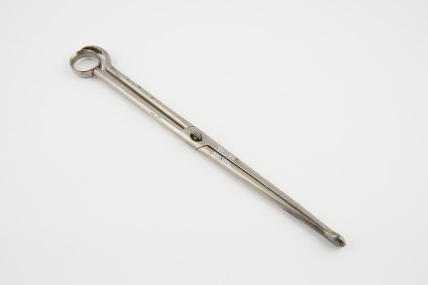 Bullet forceps, 19th century, French, steel, possibly plated