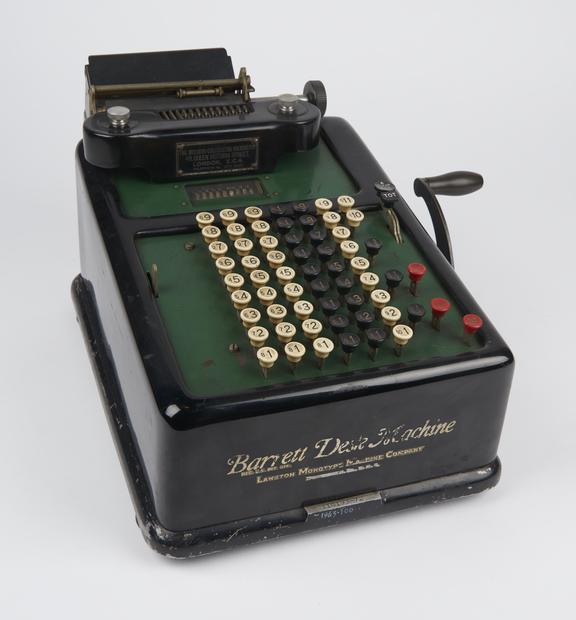 Barrett Desk adding listing machine, model 82, serial no