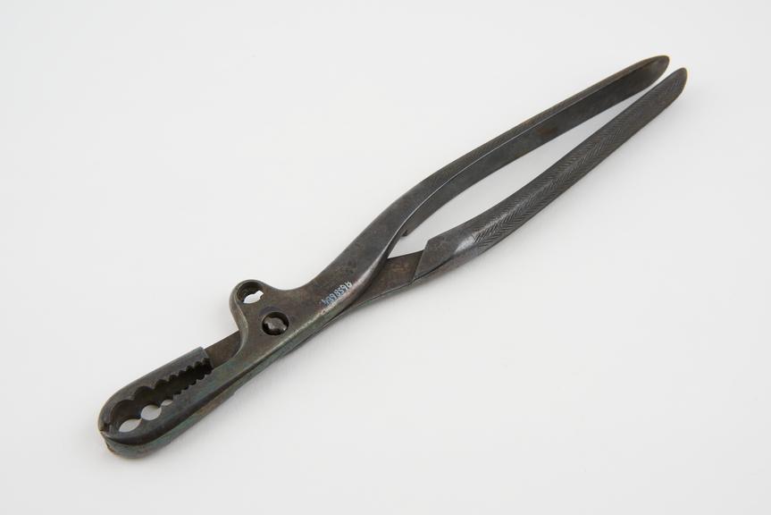 Farabeuf's necrosis forceps, silver plated steel, by Galante