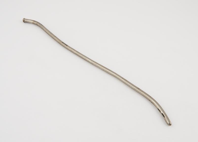 Lithotomy staff, female, steel, nickel-plated, by Down Bros