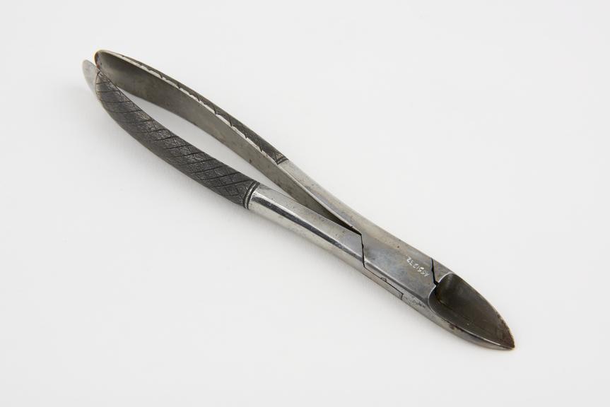 Bone forceps, steel, by Millikin of London, late 19th century