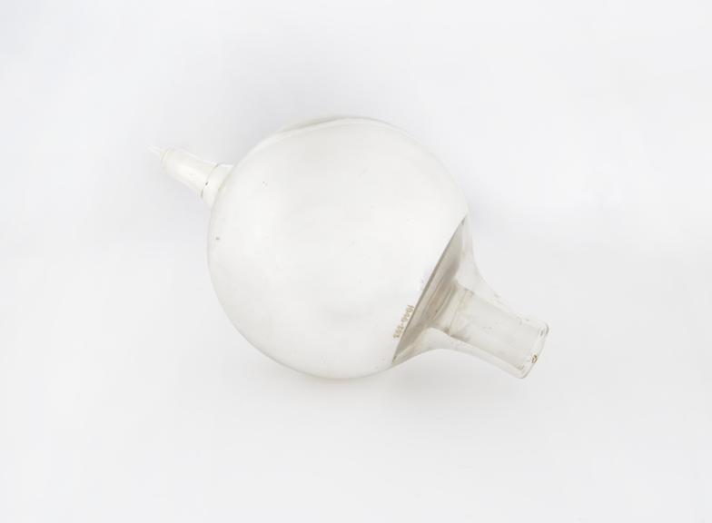 Collection flask for liquid hydrogen silvered with neck window