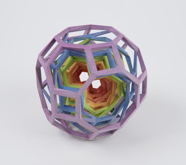 3D printed mathematical sculpture comprising six nested