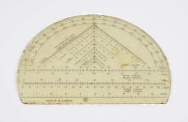 Protractor, part of geometry set belonging to Major J F Doelberg