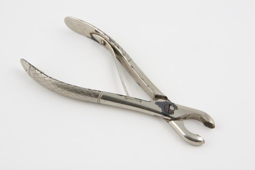 Gouge forceps, straight, steel, nickel plated, by S