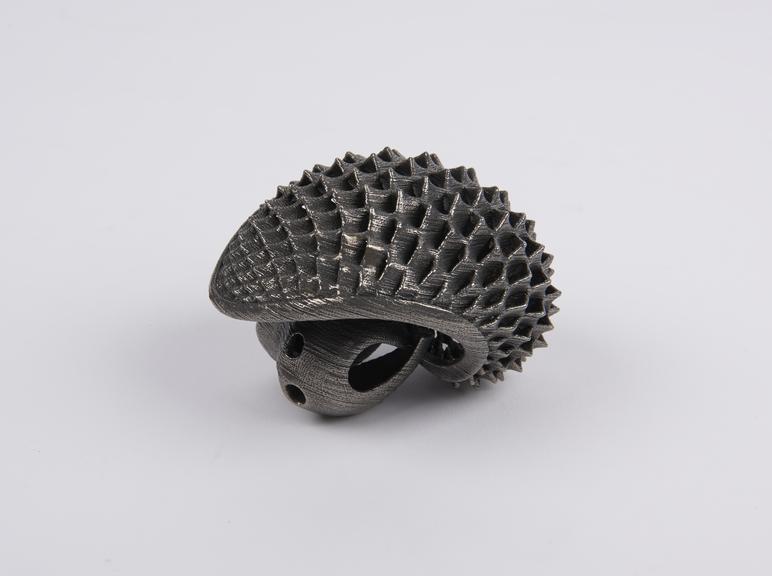 3D printed 'Tuskshell' biomorphic steel print sculpture