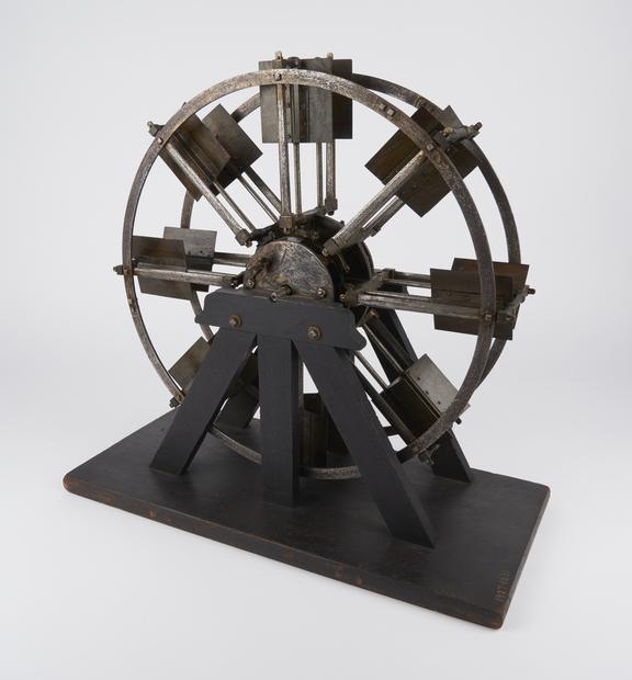 Model of a feathered paddle wheel