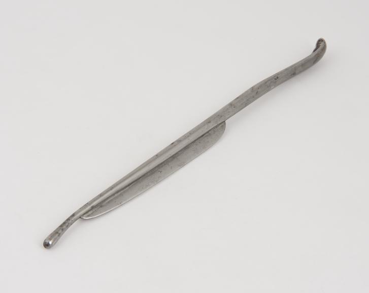 Combined lithotomy scoop, probe and director, steel, c. 1860