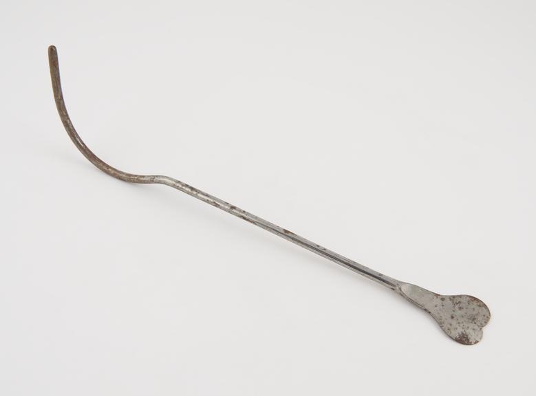 Lithotomy staff, median groove, steel, French