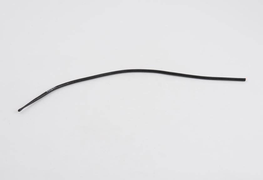 Olive-ended black gum elastic catheter, c. 1890