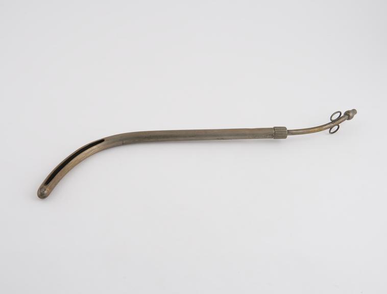 Douche, uterine, metal, nickel-plated, by Down Bros