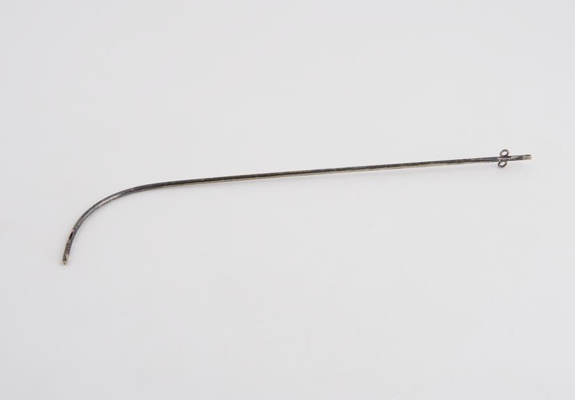 Silver-plated cylindrical catheter, gauge 3, c. 1880