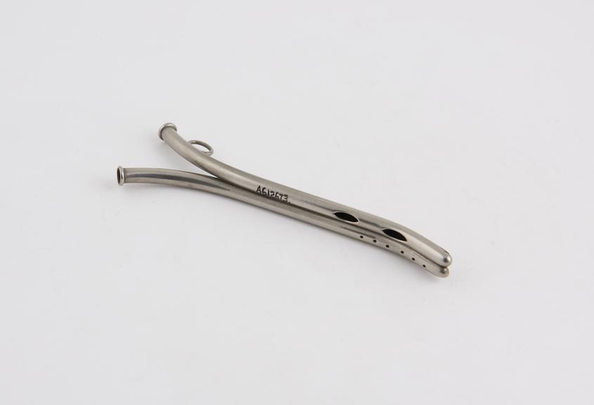 Catheter, double chaft, silver(?), 19th century