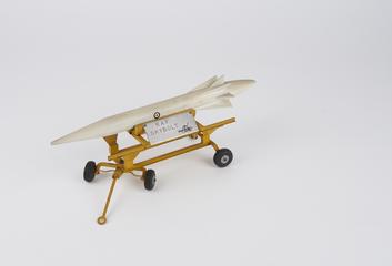 Model of Skybolt missile on trolley