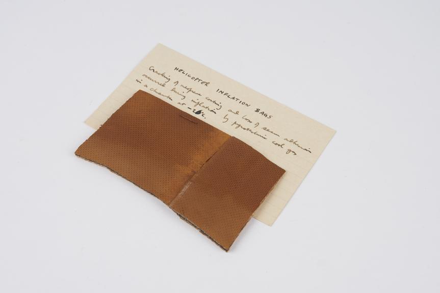 Sample of neoprene coated helicopter inflation bag
