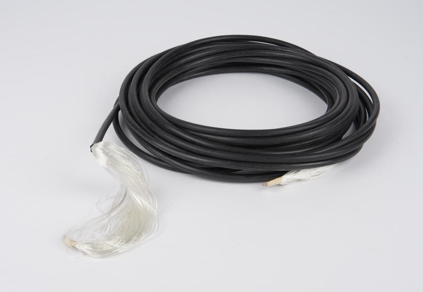 Coil of black cable containing Parafil polyester core.