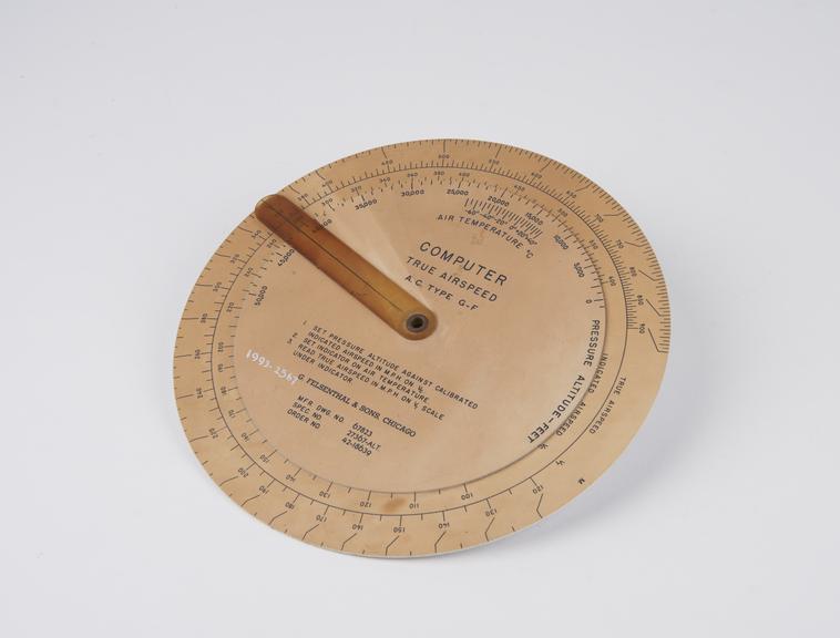 True airspeed mechanical circular calculator.