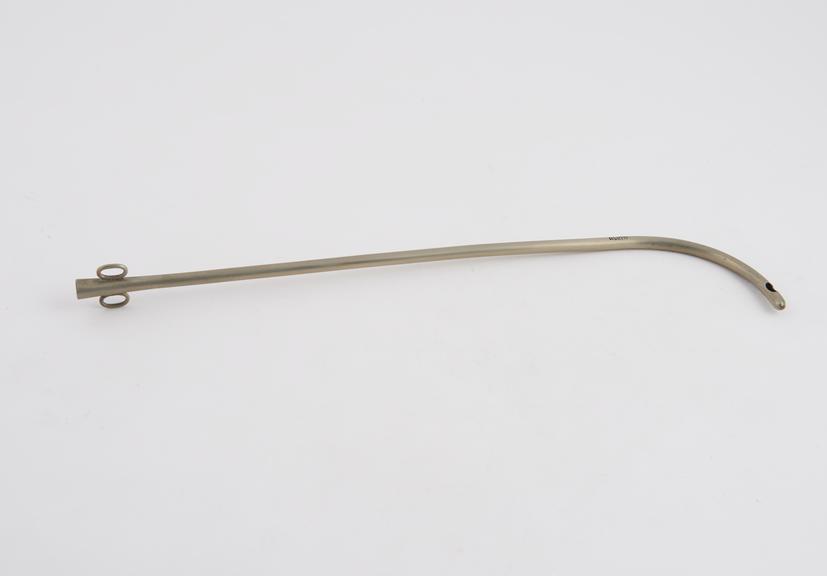 Nickel-plated catheter with proximal curve, c. 1880