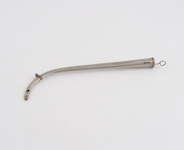 Female catheter, silver-plated of unusual design, c. 1850