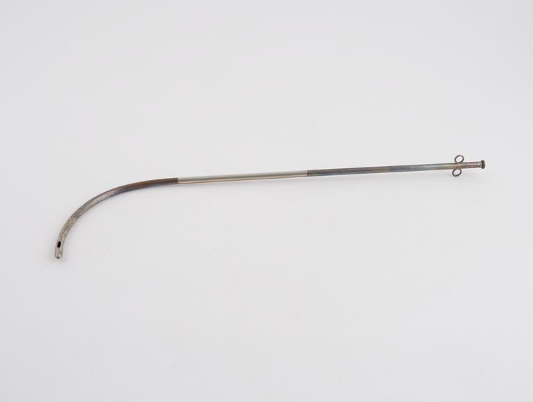 Silver catheter with long proximal curve and stylet by McQueen