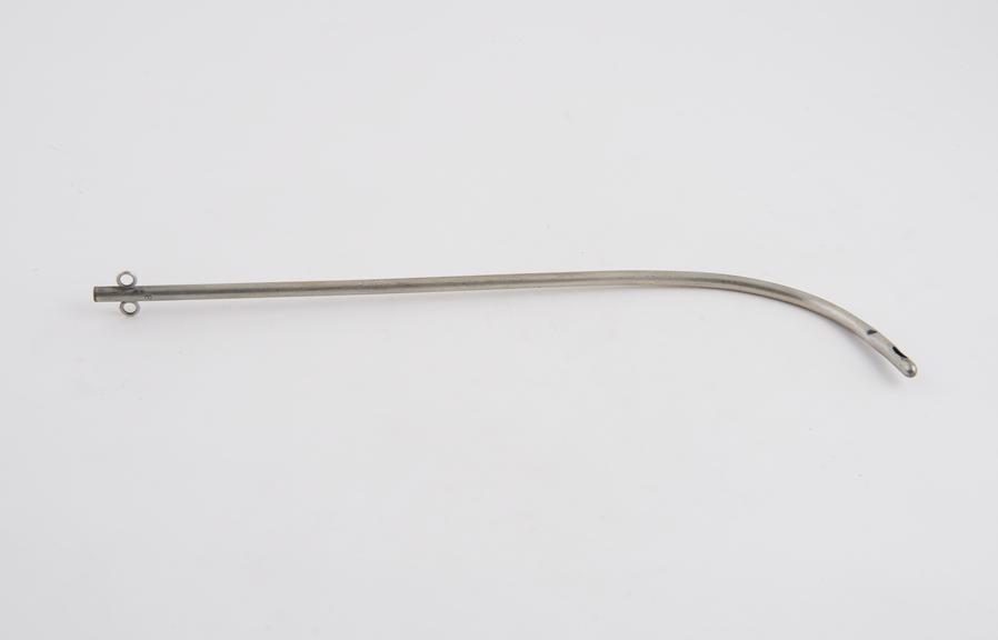 Silver catheter with proximal curve, gauge 8, c. 1860