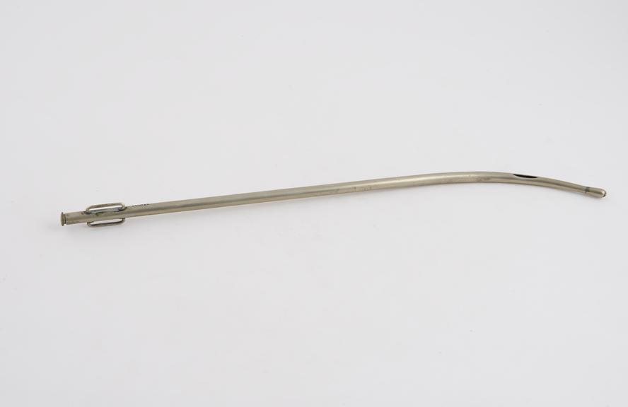 Nickel-silver catheter with tapering proximal curve