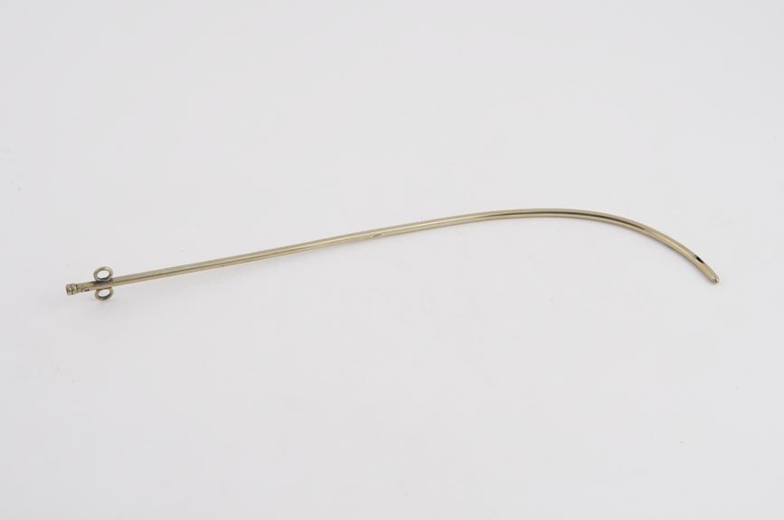 Nickel-plated catheter, long proximal curve , narrow gauge, c