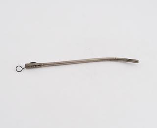 Catheter, silver(?), with stylet, 19th century