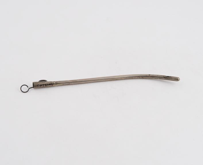 Catheter, silver(?), with stylet, 19th century