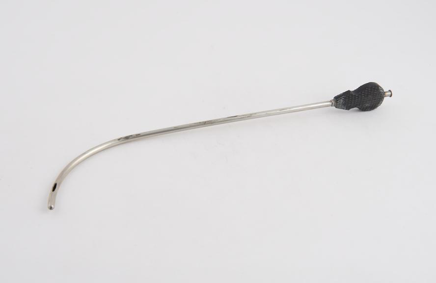 Brodie's single channel silver catheter with chequered ebony