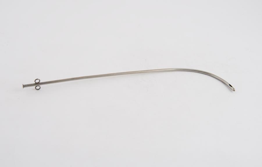 Silver-plated catheter, with stylet, c. 1850