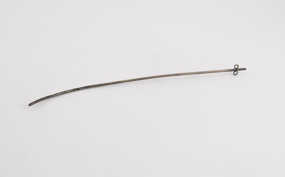 Catheter, steel, plated, late 19th century