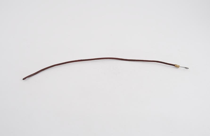 Gum-elastic flexible catheter, with stylet, c. 1840